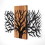 Wallity Horn Tree - 381 Escultura de Pared de Madera y Metal en Nogal y Negro
